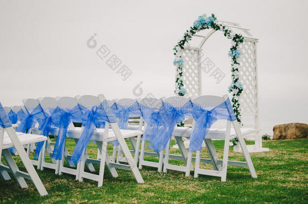 蓝色婚礼细节