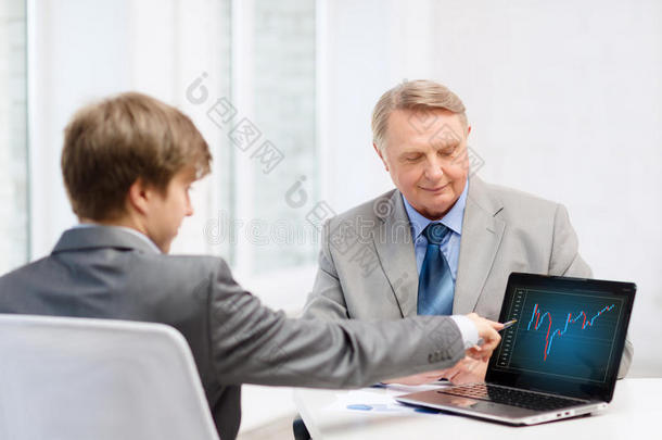 老<strong>人和年轻</strong>人拿着笔记本电脑
