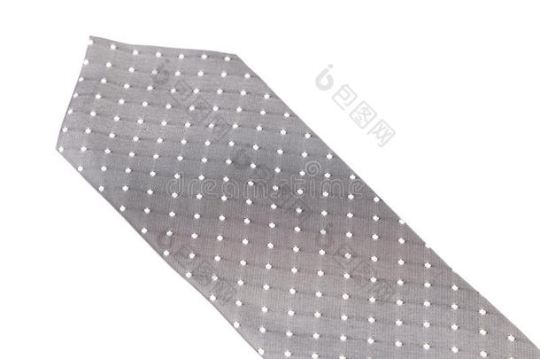 带<strong>白点</strong>的灰色领带。