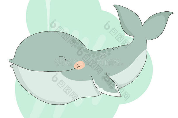 可爱卡通鲸鱼插图