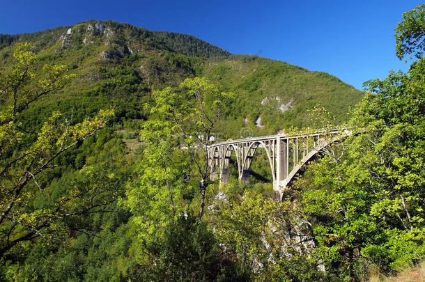 桥梁施工。黑山北部山区的杜德维卡塔<strong>拉弧</strong>桥。