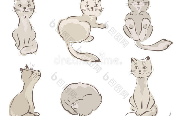 动物艺术卡通猫削减