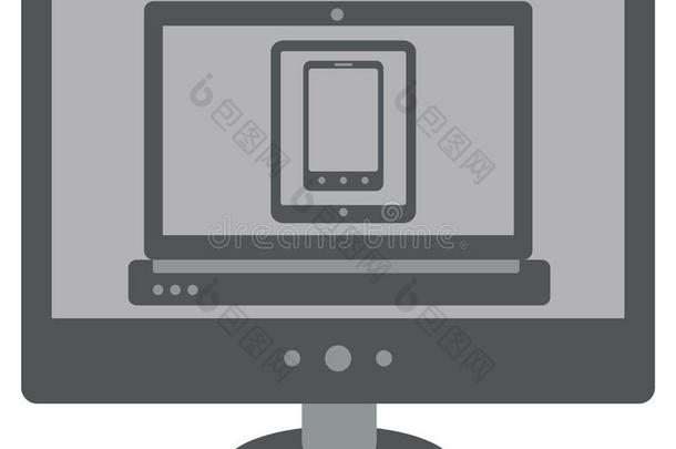 不同的显示器尺寸：显示器、笔记本电脑、ta