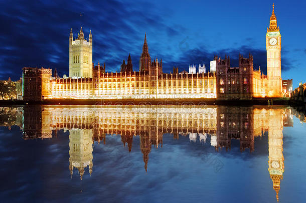 伦敦-大本钟和议会大厦，英国