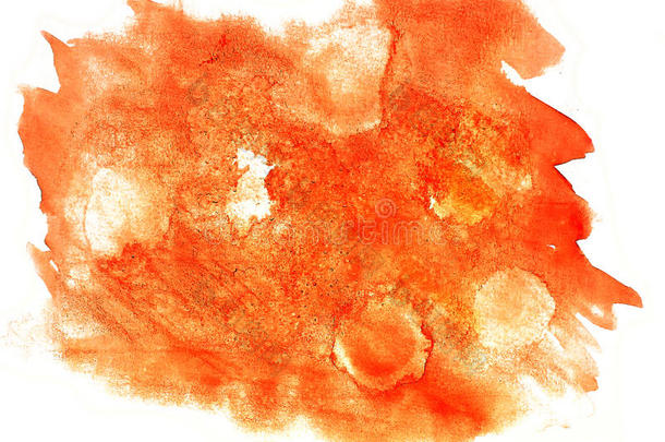泼水漆橙色斑点水彩水彩水墨隔离wa