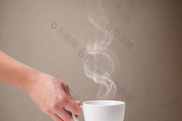 抽象白蒸汽咖啡杯