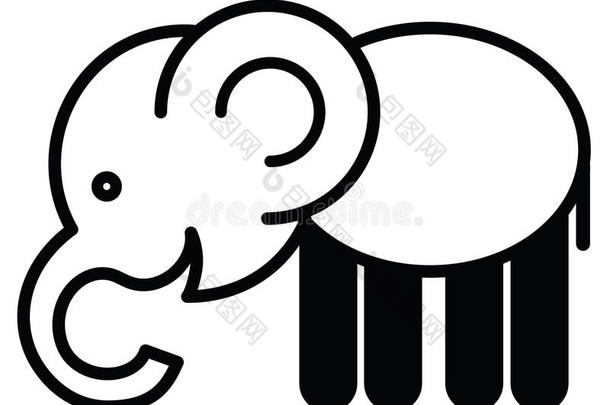 可爱的动物大象-插图