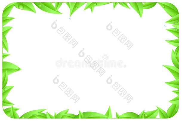绿色边框由带有空格文字的叶子组成