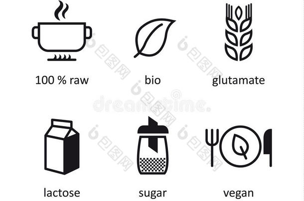 生物有机食品图标。生态图标