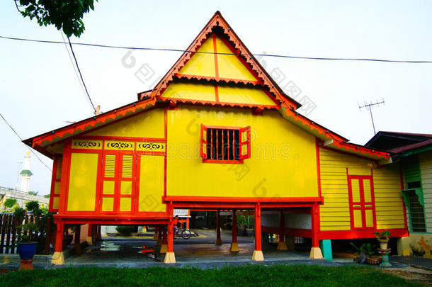 马六甲，马来西亚-8月4日：传统的马来人房子在<strong>磅礴</strong>m