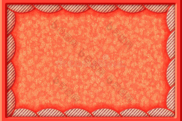 橙色框架，织物圆形边框