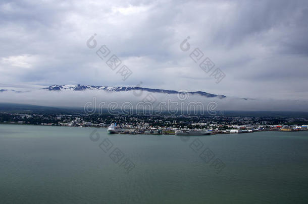 冰岛阿库雷里市全景图