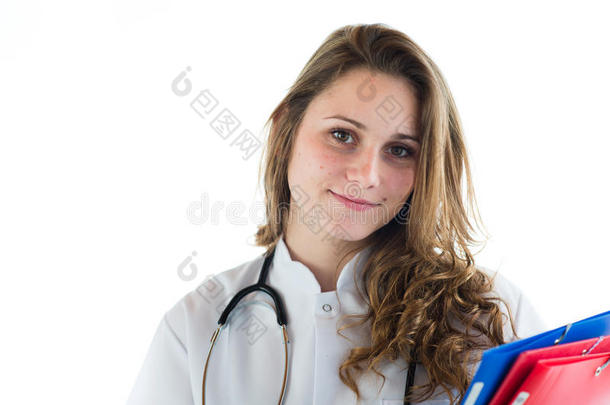 一位年轻女医科学生的独立画像