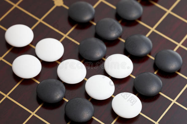 围棋游戏中石头的上方视图