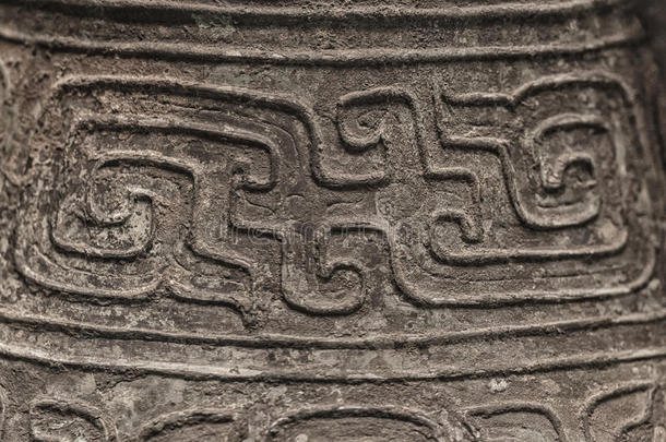 中国古代陶器纹理，龙。