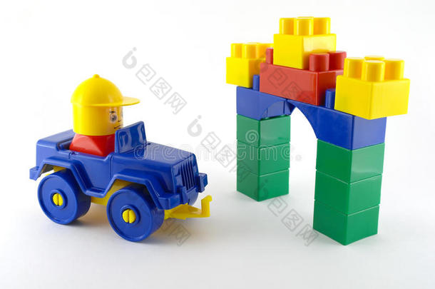 蓝色汽车-<strong>机械</strong>塑料<strong>玩具</strong>