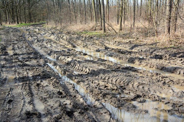 泥泞的越野赛道
