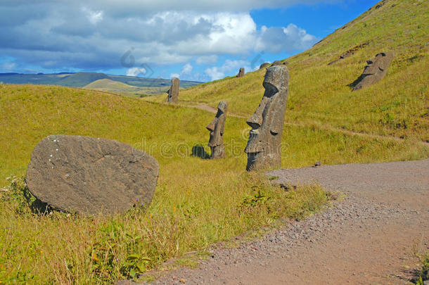 <strong>复活</strong>节岛拉帕努伊的摩埃石像