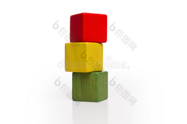 玩具木块堆，彩色方块方块
