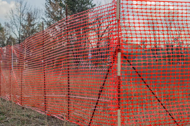 橙色塑料施工网安全围栏