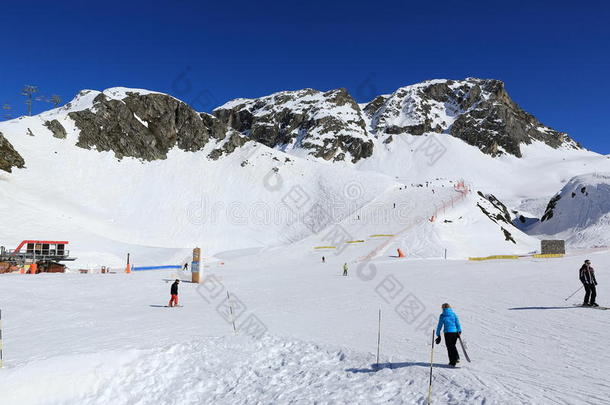 罗氏德米奥，冬季风景在滑雪胜地拉普拉涅，法国