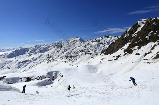 罗氏德米奥，冬季风景在滑雪胜地拉普拉涅，法国