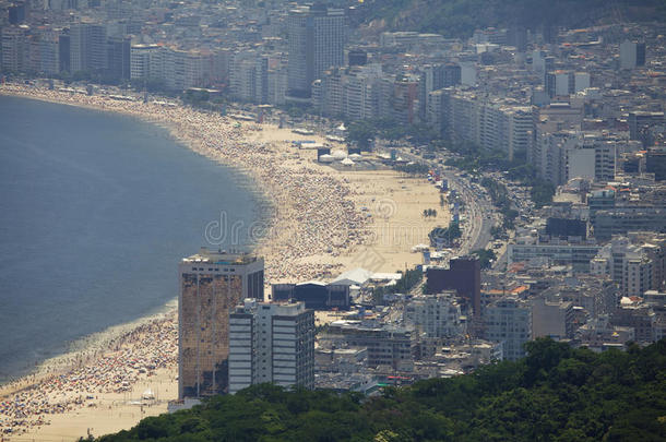 科帕卡巴纳海滩鸟瞰图