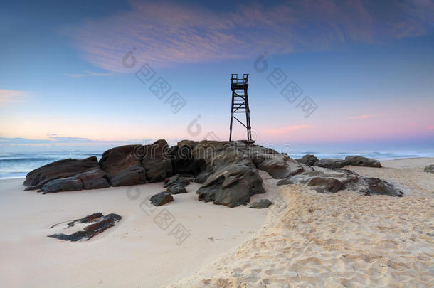 澳大利亚海滩美丽的椅子云