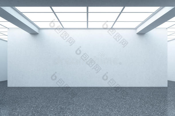 明亮空旷的走廊内部，白色墙壁