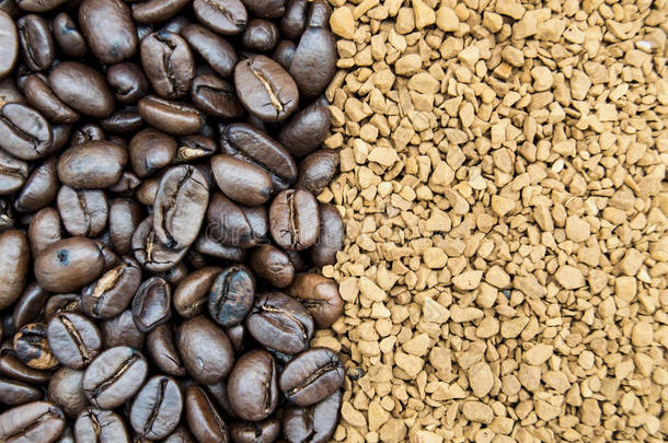 咖啡豆和速溶咖啡