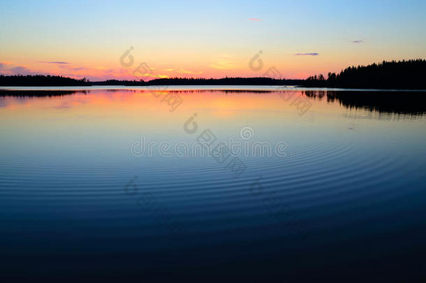晚安。恩戈泽罗<strong>湖</strong>，北卡累利亚，俄罗斯