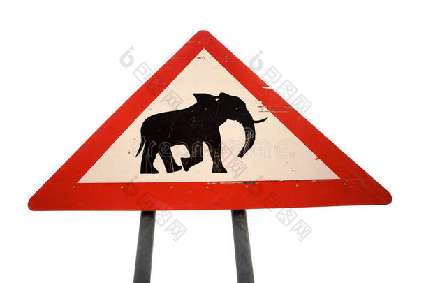 带动物警告的道路标志