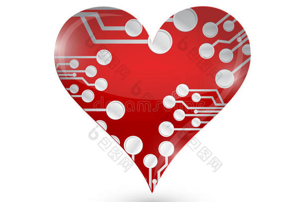 电路板心脏插画设计