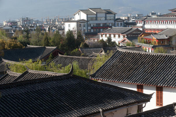 丽江大雁古镇历史名镇俯瞰图。