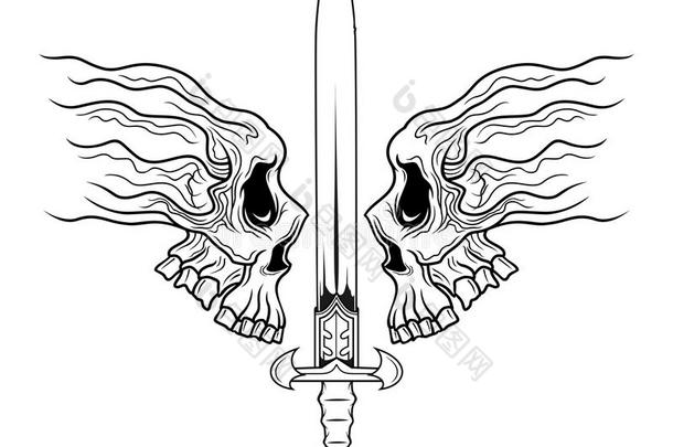 头骨和剑