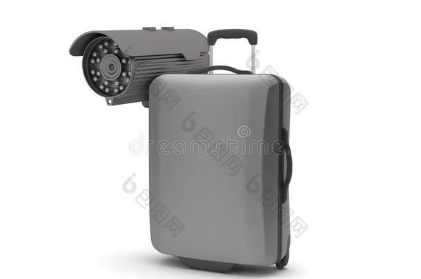安全-视频<strong>监控摄像</strong>头和行李箱