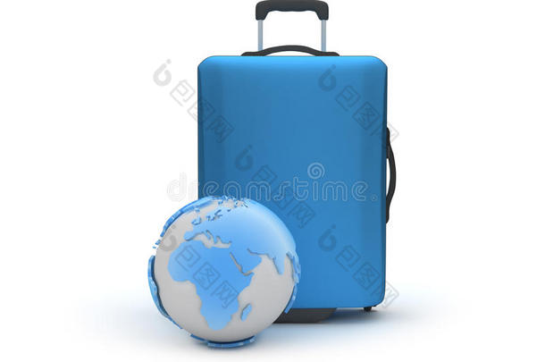 旅行符号-地球仪和行李