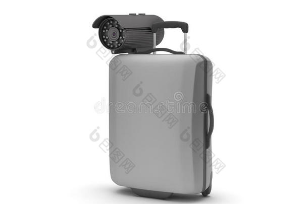 安全-<strong>视频监控</strong>摄像头和行李箱