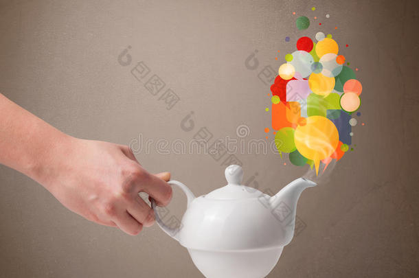 彩色泡泡咖啡壶
