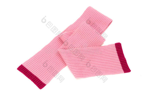 可爱的粉色冬季围巾，排列得很好。