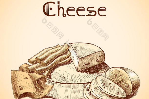 奶酪素描海报