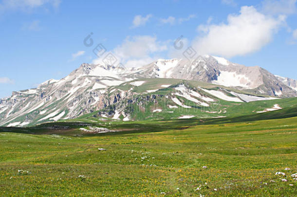 高加索自然保护区的大雪山