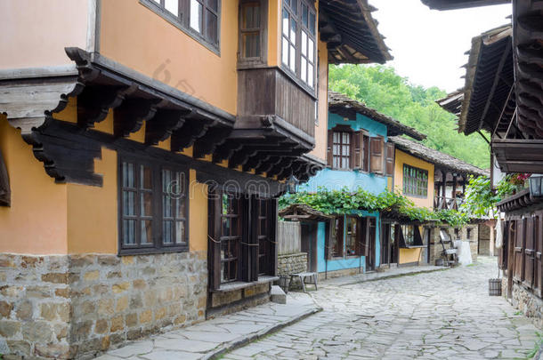 典型的保加利亚街道从奥斯曼帝国时期的经验，埃塔拉，保加利亚