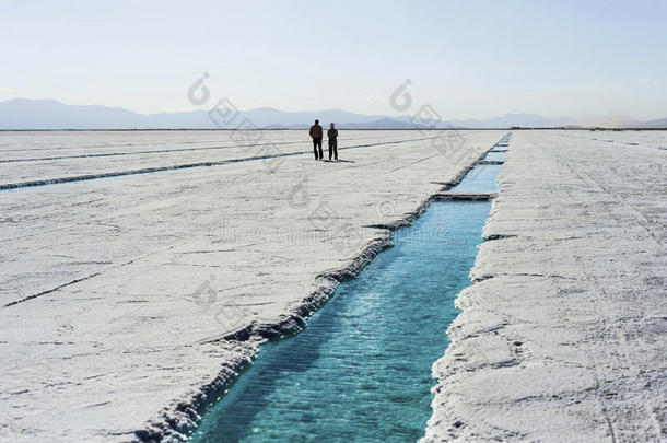 阿根廷，萨利纳斯格兰德斯朱伊的水池。