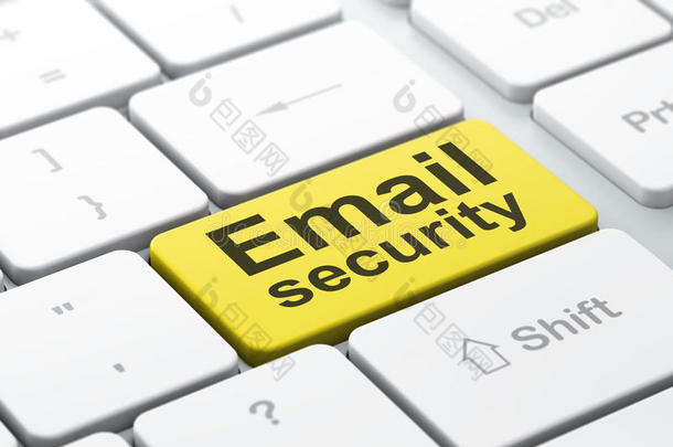 隐私概念：电脑键盘背景下的电子邮件安全