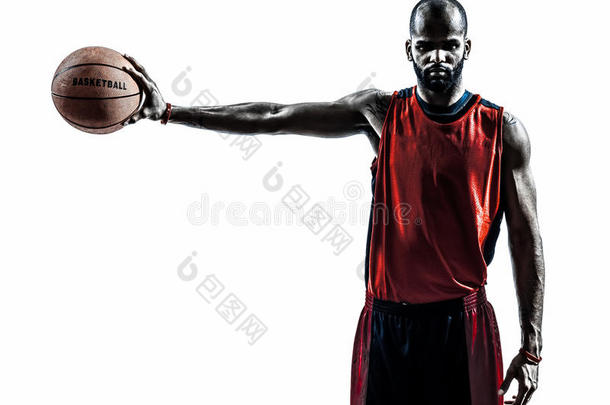 非洲男子<strong>篮球</strong>运动员侧影