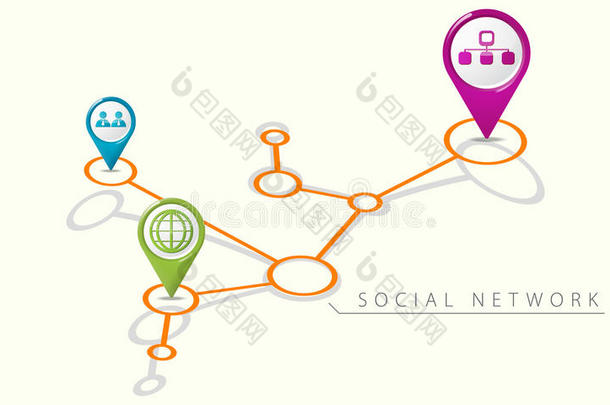 地图指针社交网络互联网图标