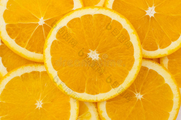 新鲜橙色和切片背景