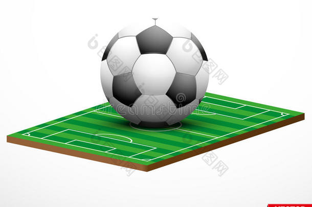足球或足球比赛和场地的象征。