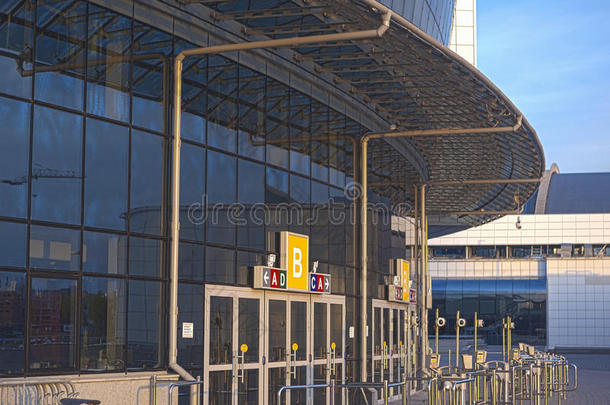 2014年明斯克冰球锦标赛场馆入口前的安检点